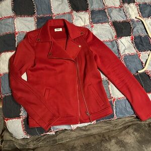 Red Moto Jacket - Amalli Talli - Small Tall